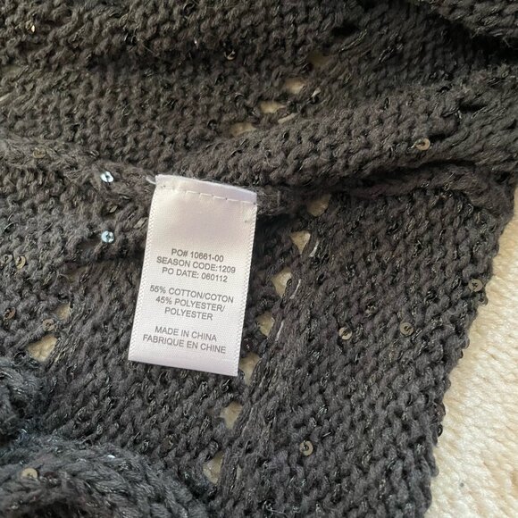 Splendid - Black knit sweater wrap with small sequins Women's size small - Picture 5 of 6
